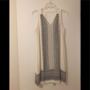 Old Navy Cream/Black Sleeveless Tunic Dress (Lined) Ethnic Print (MEDIUM)